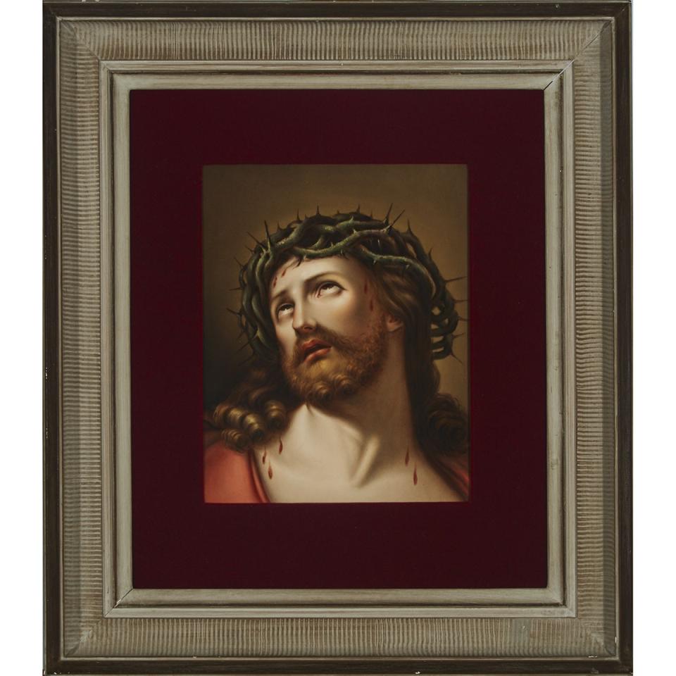Berlin Rectangular Plaque of Christ with Crown of Thorns, late 19th century