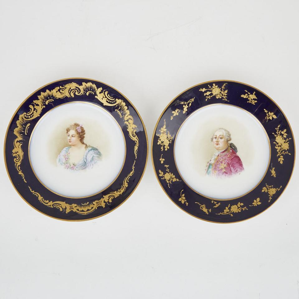 Two ‘Sèvres’ Portrait Plates, c.1900 