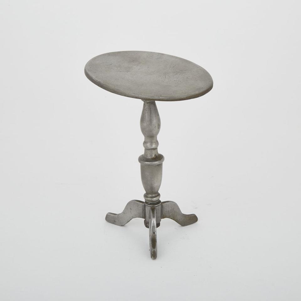 Victorian Miniature Pewter Tilt Top Tea Table, 19th century
