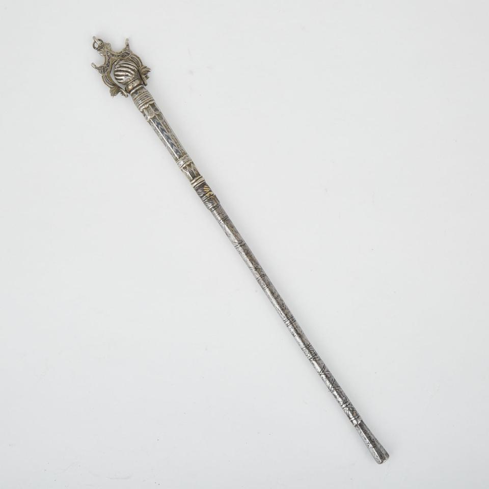 Ottoman or Balkan Silver Suma (Ram Rod), 19th century