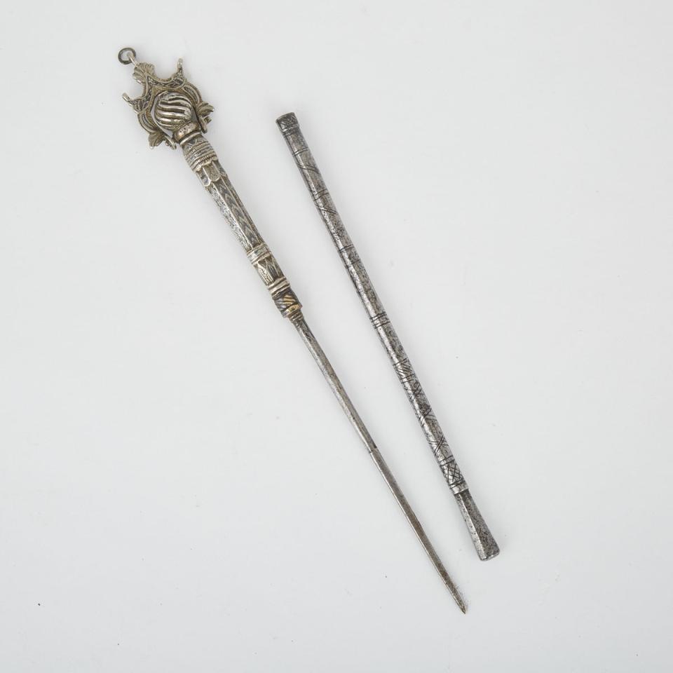 Ottoman or Balkan Silver Suma (Ram Rod), 19th century