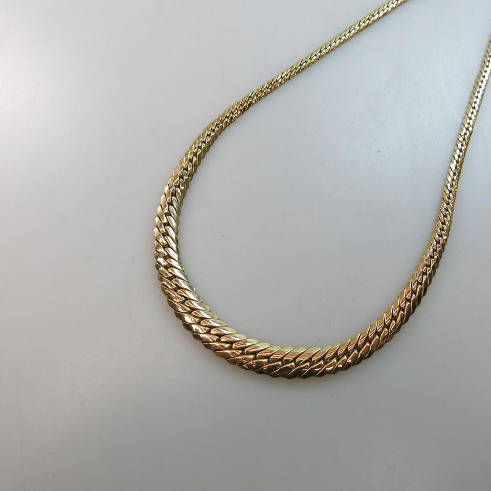 Italian 14k Yellow Gold Graduated Herringbone Link Necklace
