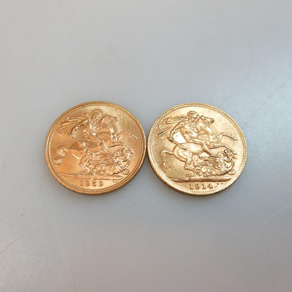 Two British Gold Sovereigns