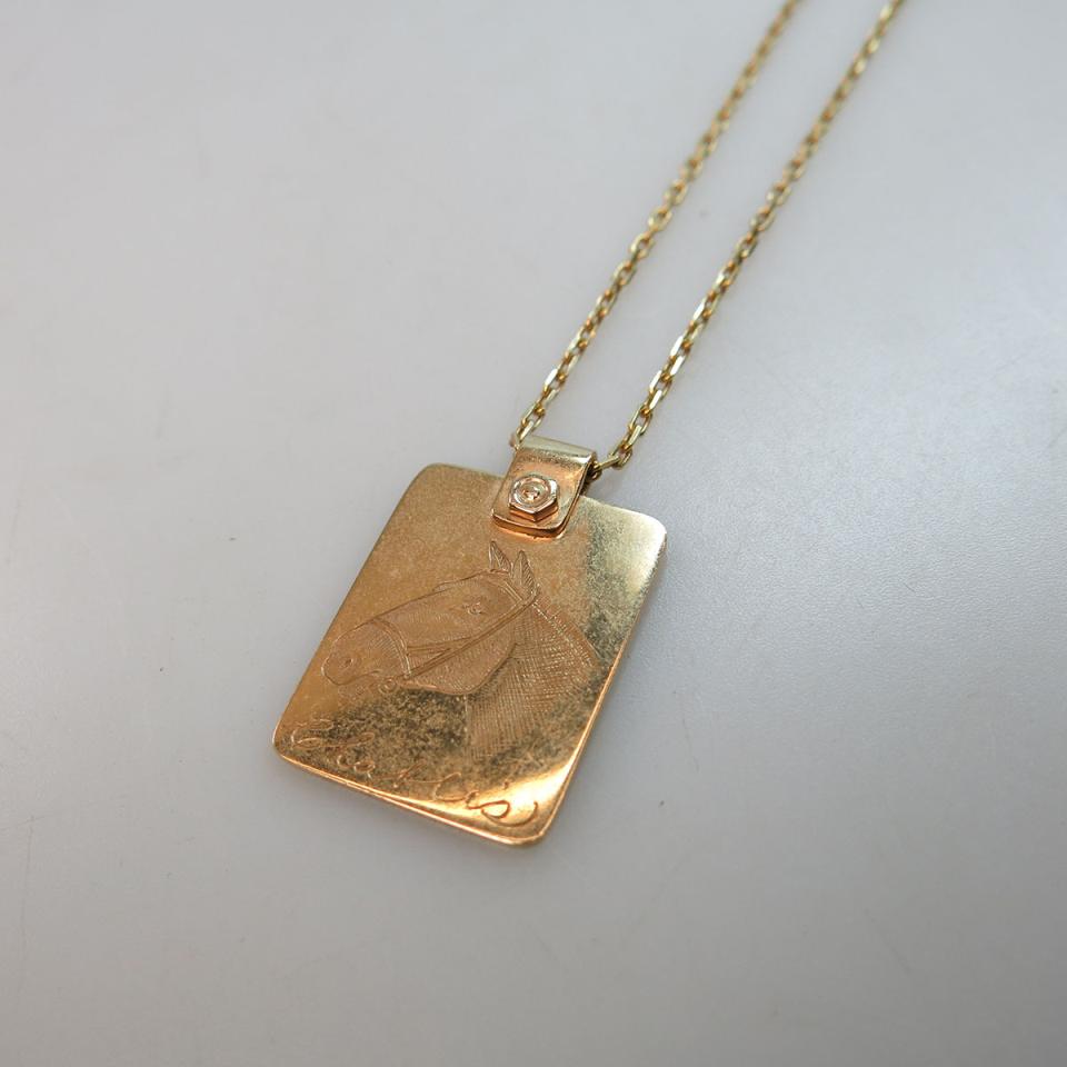 Birks 14k Yellow Gold Pendant And Chain