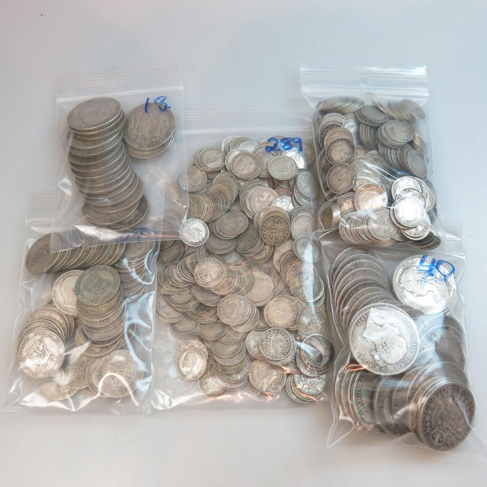 Quantity Of British Silver Coins; Etc