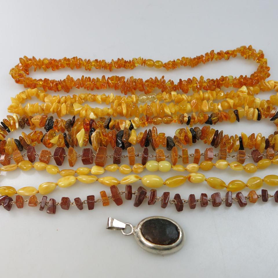 Six various Amber Necklaces