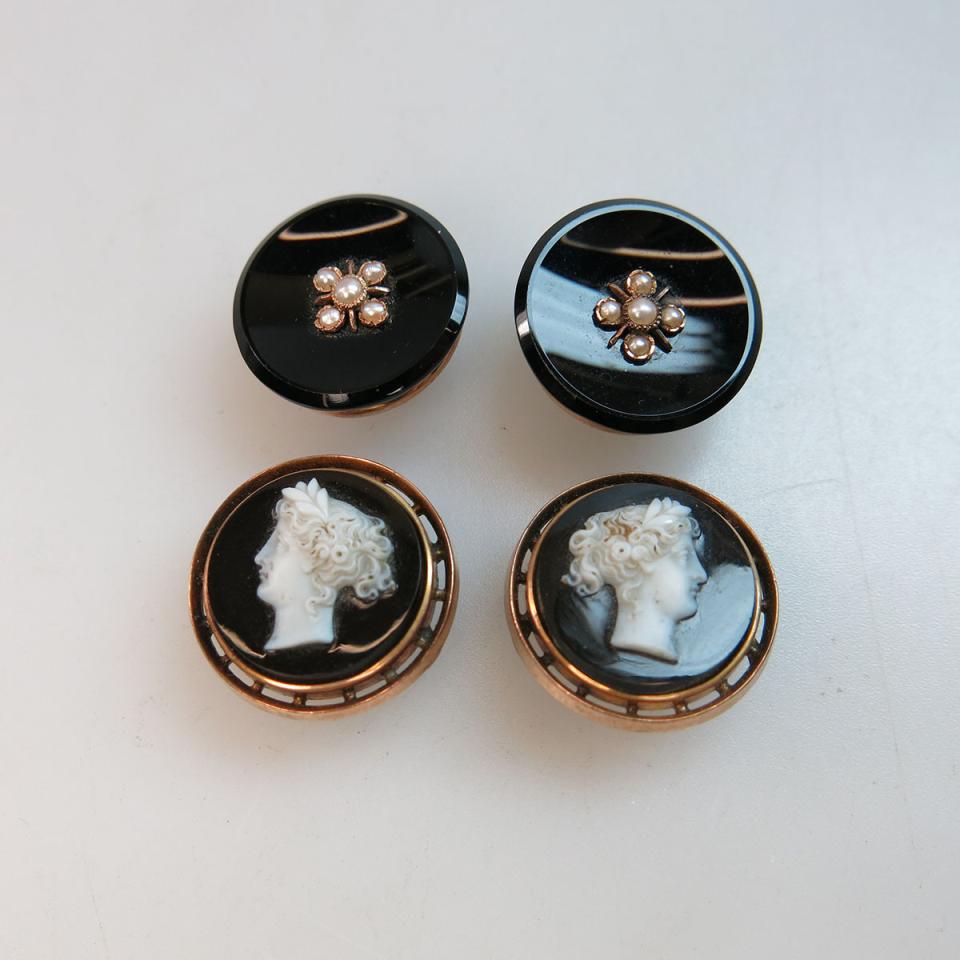 Two Sets Of 9k Rose Gold Buttons