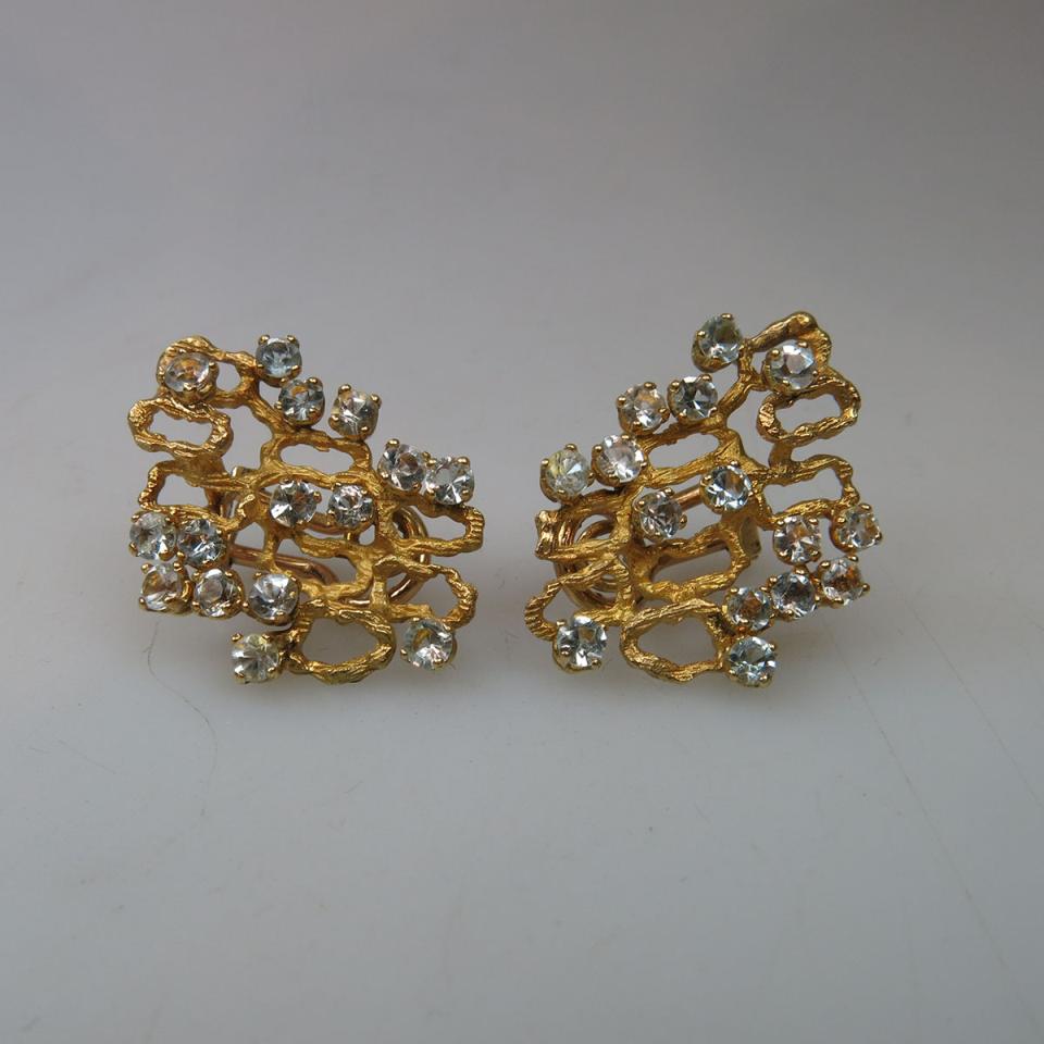 A Pair Of 18k Yellow Gold Clip Earrings