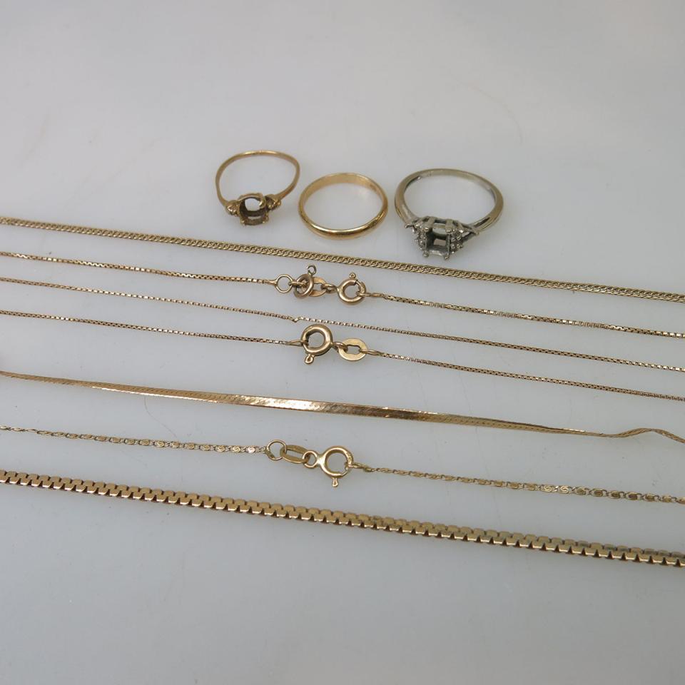 Various 10k & 14k Yellow Gold Chains