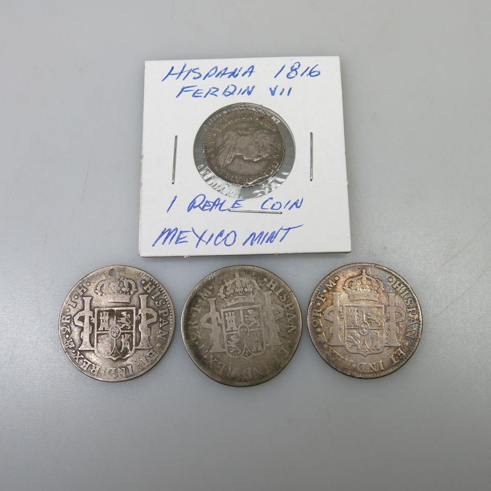 Four Mexican Reale Coins