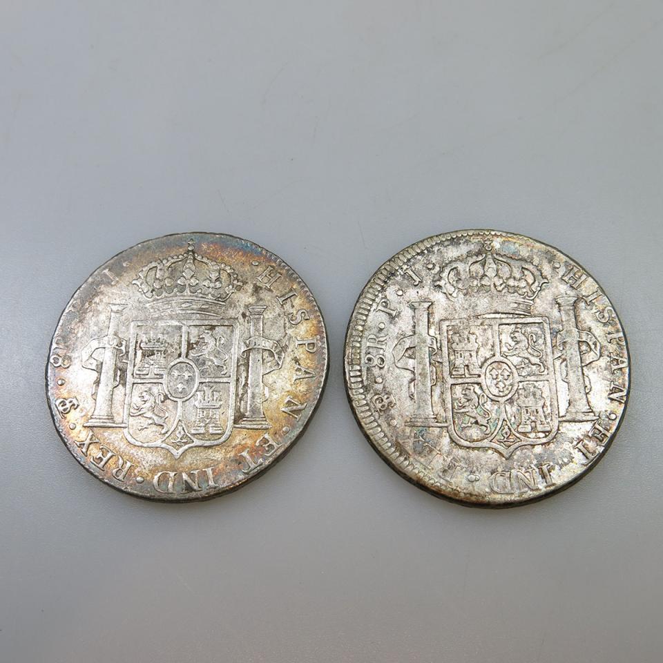 Two Bolivian 8 Reales 