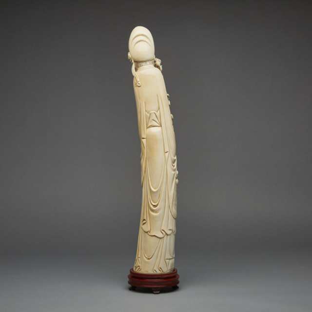 A Large Ivory Carved Immortal, Early 20th Century