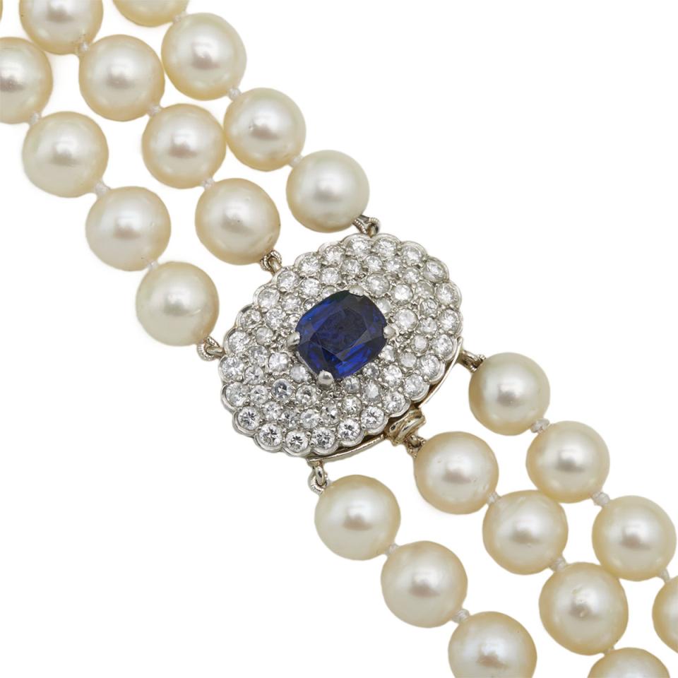 Triple Stand Cultured Pearl Necklace