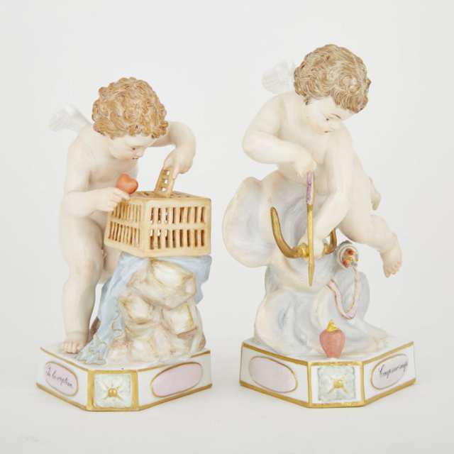 Two Meissen Figures of Cupids, late 19th century
