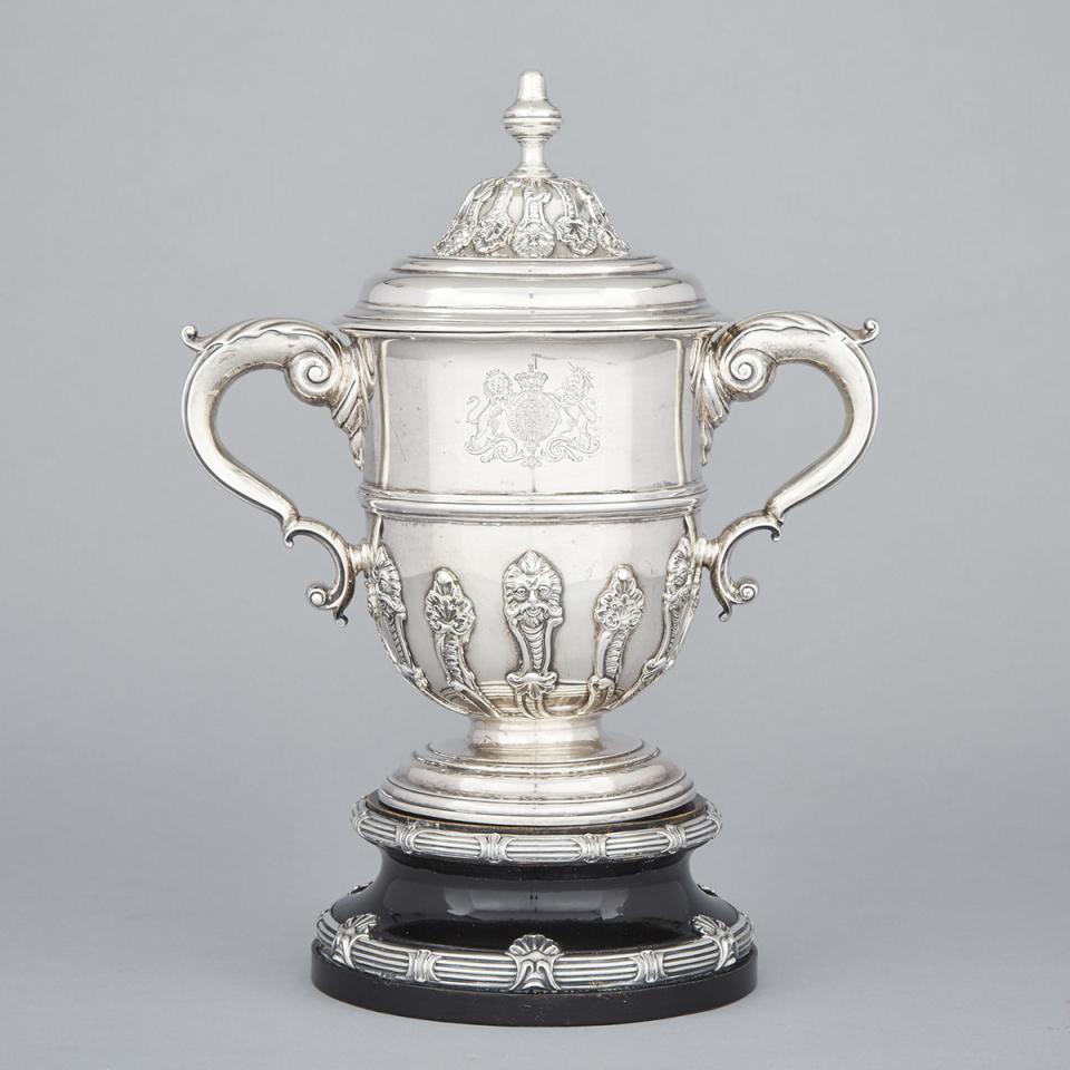 English Silver Two-Handled Cup and Cover, Sebastian Garrard, London, 1911