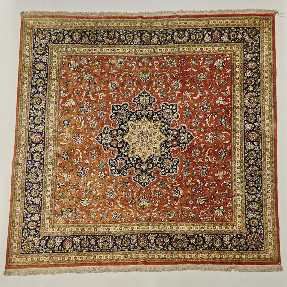 Fine Silk Tabriz Carpet, Persian, late 20th century