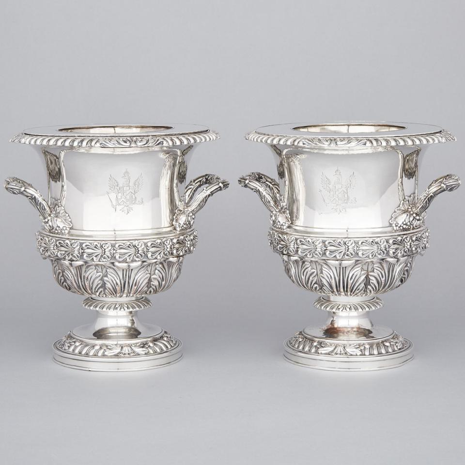 Pair of Old Sheffield Plate Wine Coolers, Matthew Boulton, c.1825