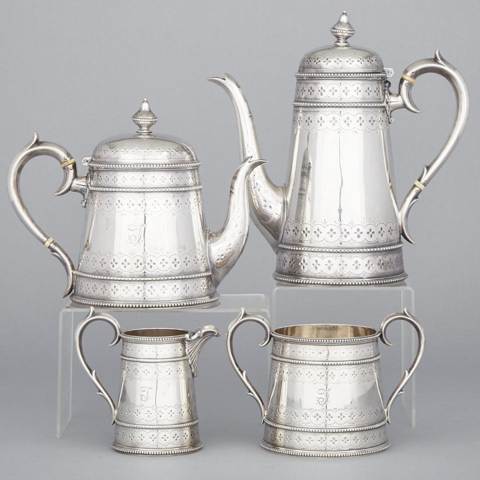 Victorian Silver Tea and Coffee Service, Joseph & Edward Bradbury, London, 1872