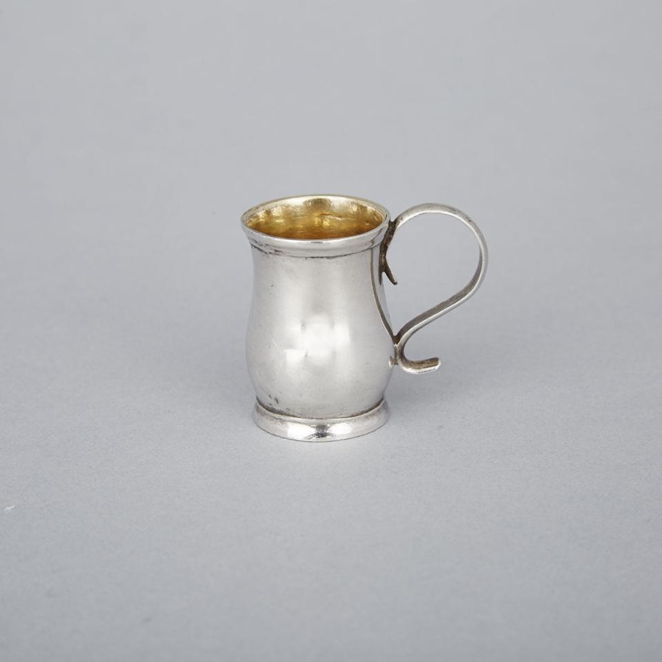 English Provincial Silver Miniature Mug, maker’s mark ID crowned (unascribed), c.1725-30