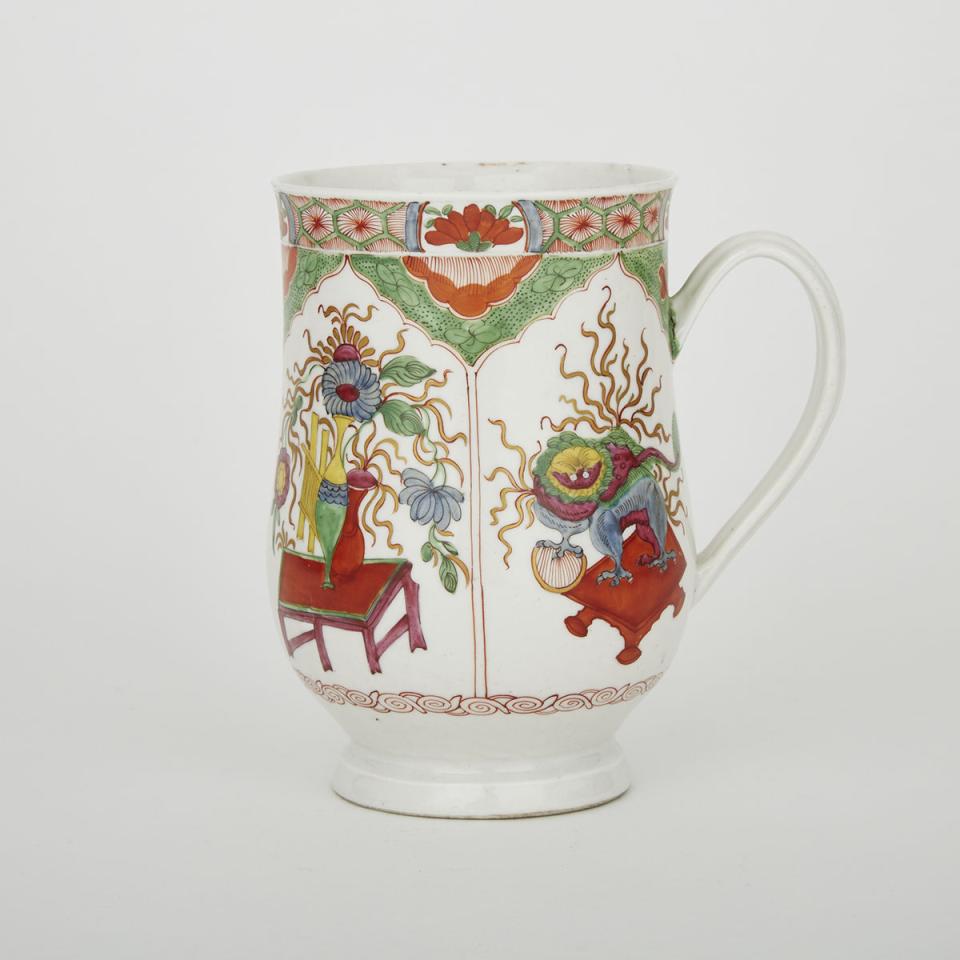 Plymouth 'Dragon in Compartments' or ‘Kylin’ Large Mug, c.1768-70