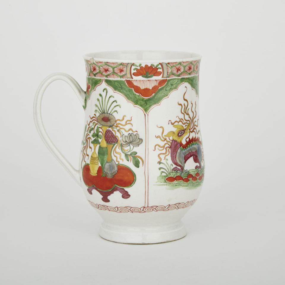 Plymouth 'Dragon in Compartments' or ‘Kylin’ Large Mug, c.1768-70