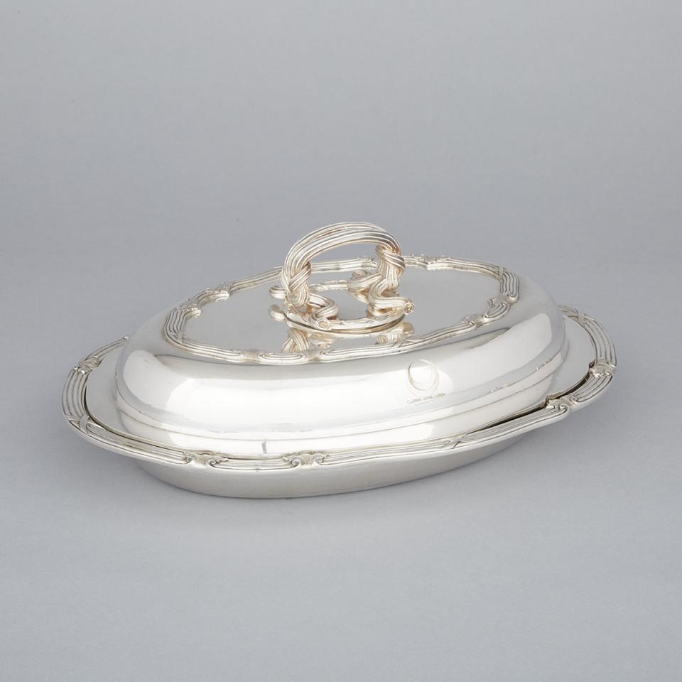Victorian Silver Oval Entrée Dish and Cover, John Mortimer & John Samuel Hunt, London, 1843
