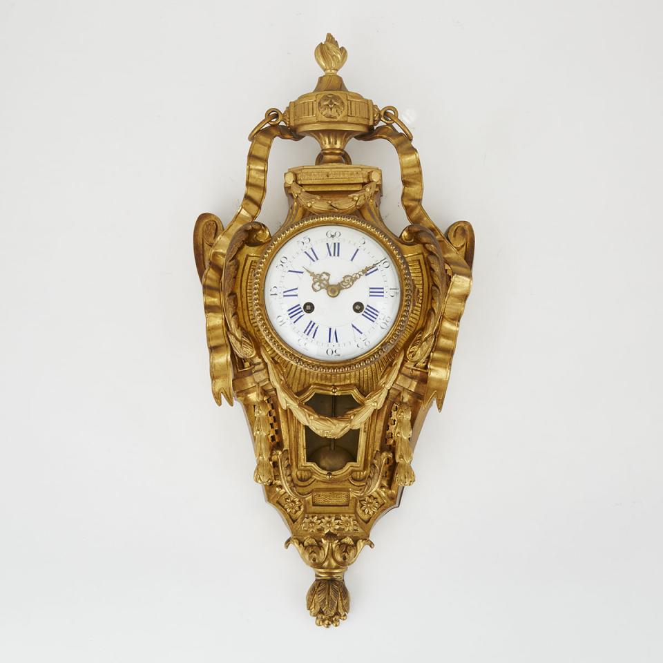 Napoleon III Gilt Bronze Cartel Clock, c.1880