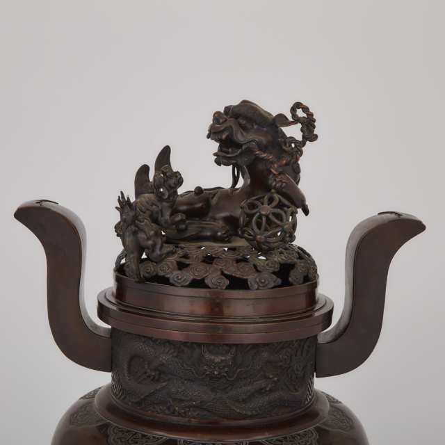 A Large Japanese Bronze Censer, 19th Century