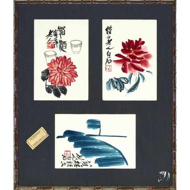 After Qi Baishi (1864-1957), A Group of Six Woodblock Prints