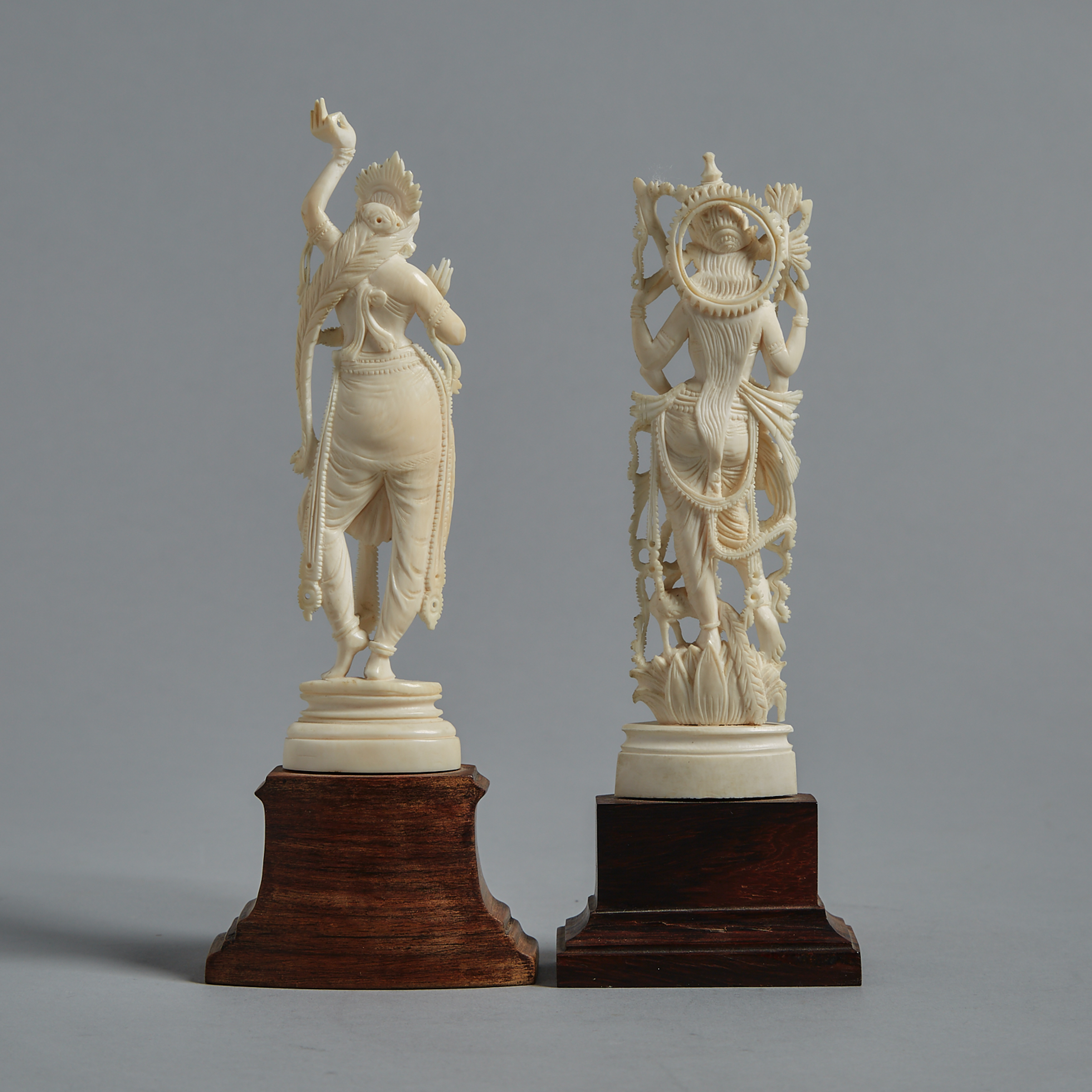 Two Indian Ivory Carved Figures