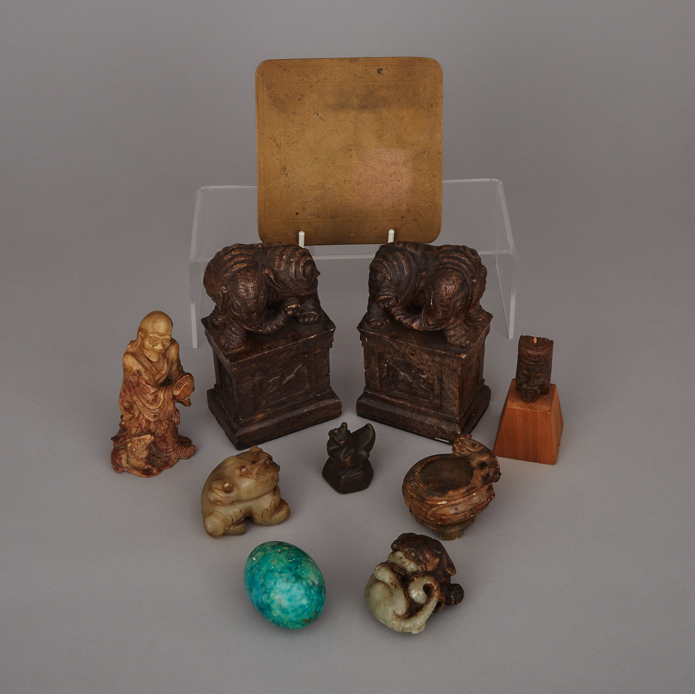 A Group of Eight Hardstone Carved Items