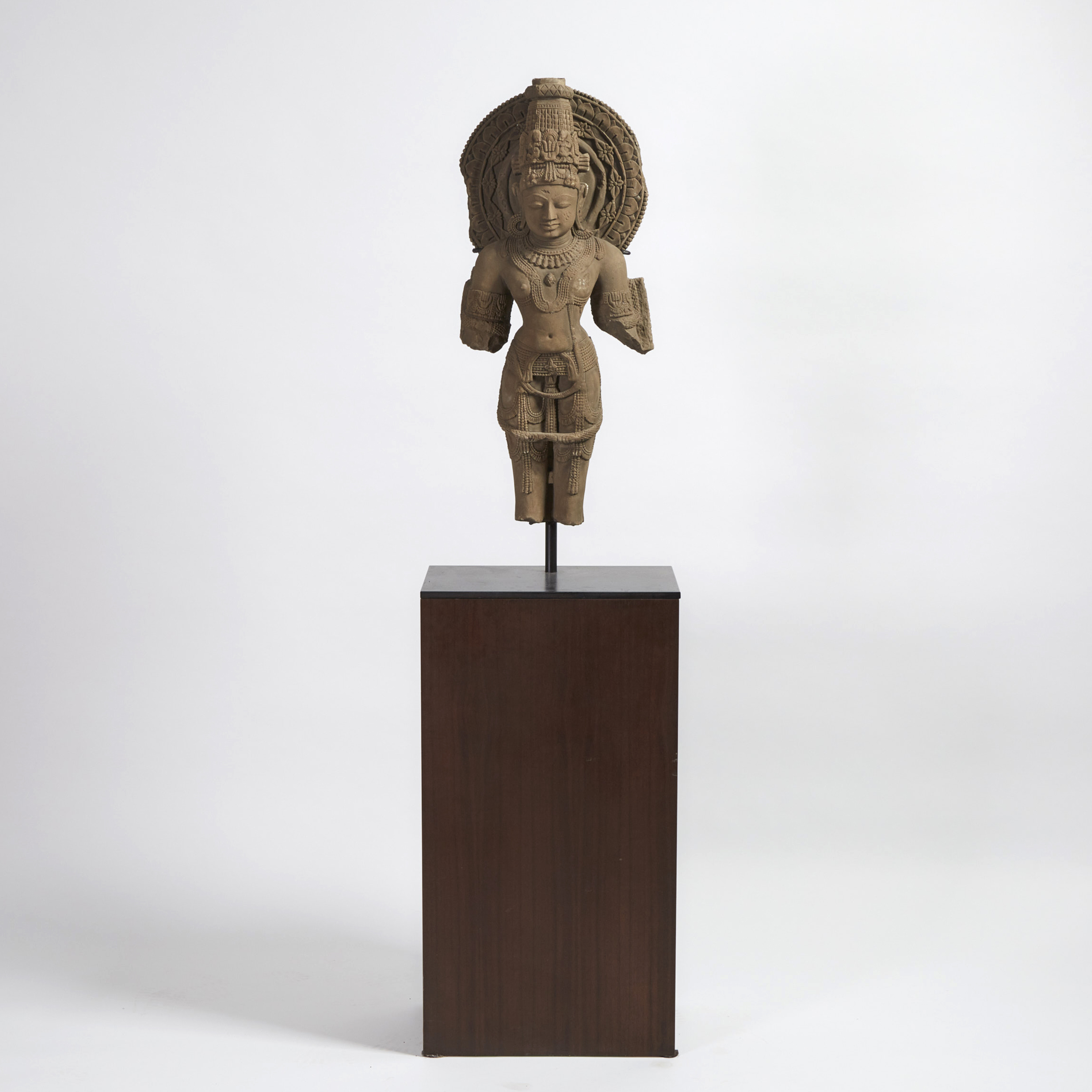 A Large Indian Standing Stone Sculpture of a Bodhisattva