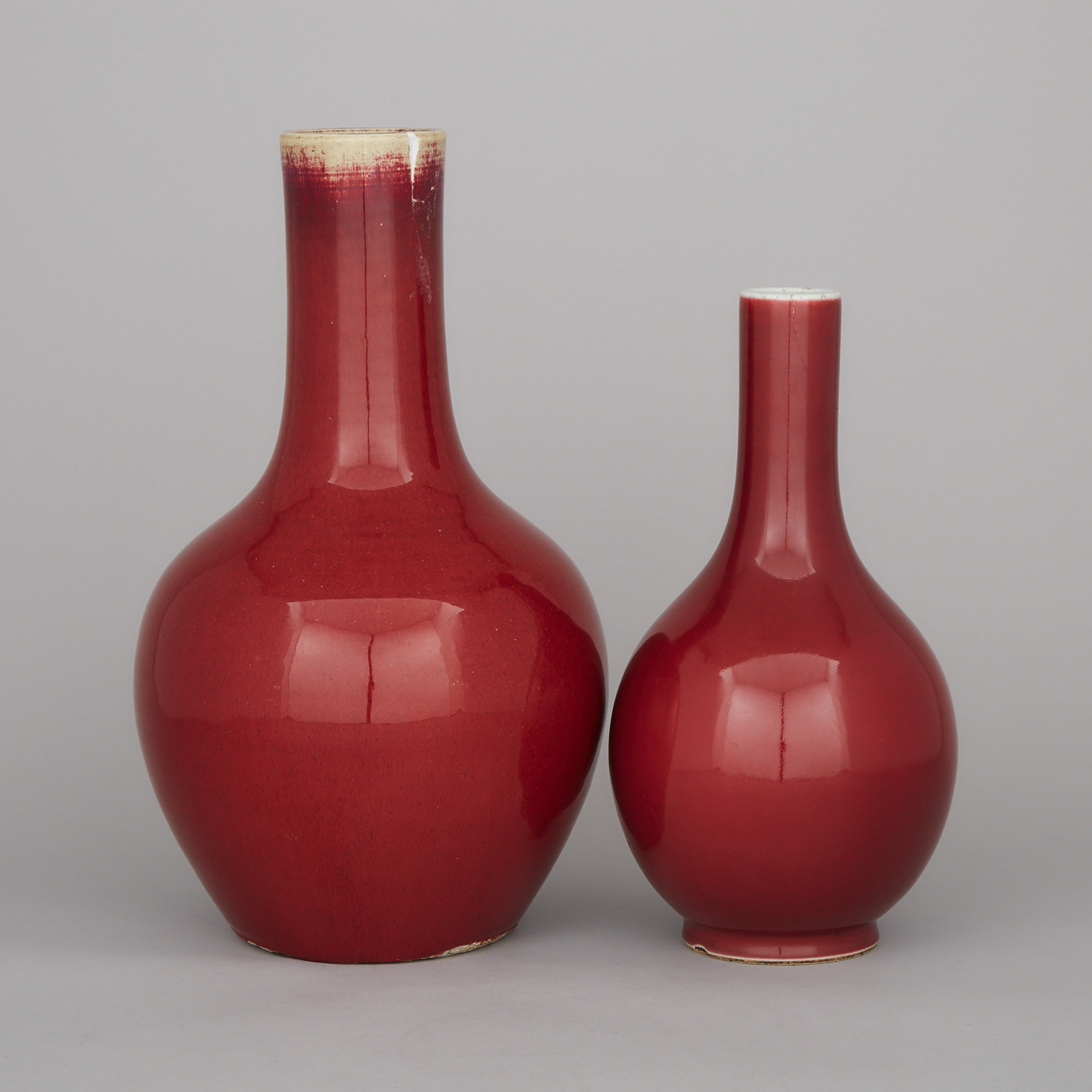 Two Red Glazed Vases