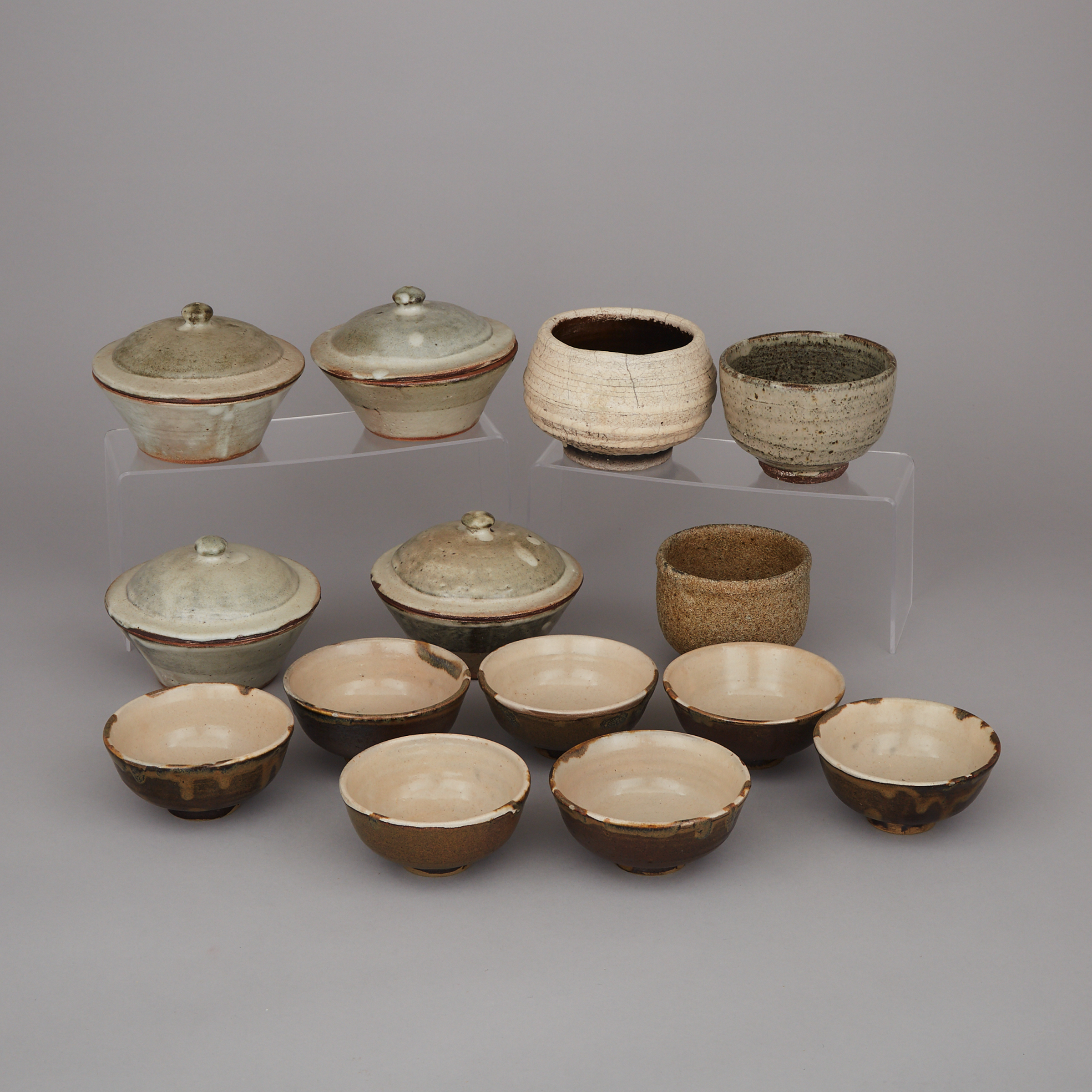 A Group of Fourteen Japanese Ceramic Wares, Circa 1960