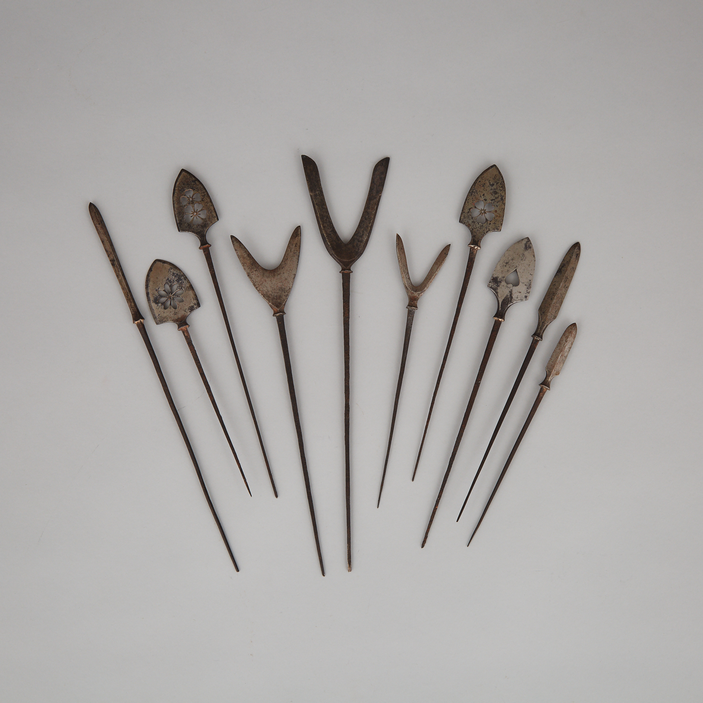 A Set of Ten Japanese Samurai Arrowheads (Yanone), Edo Period