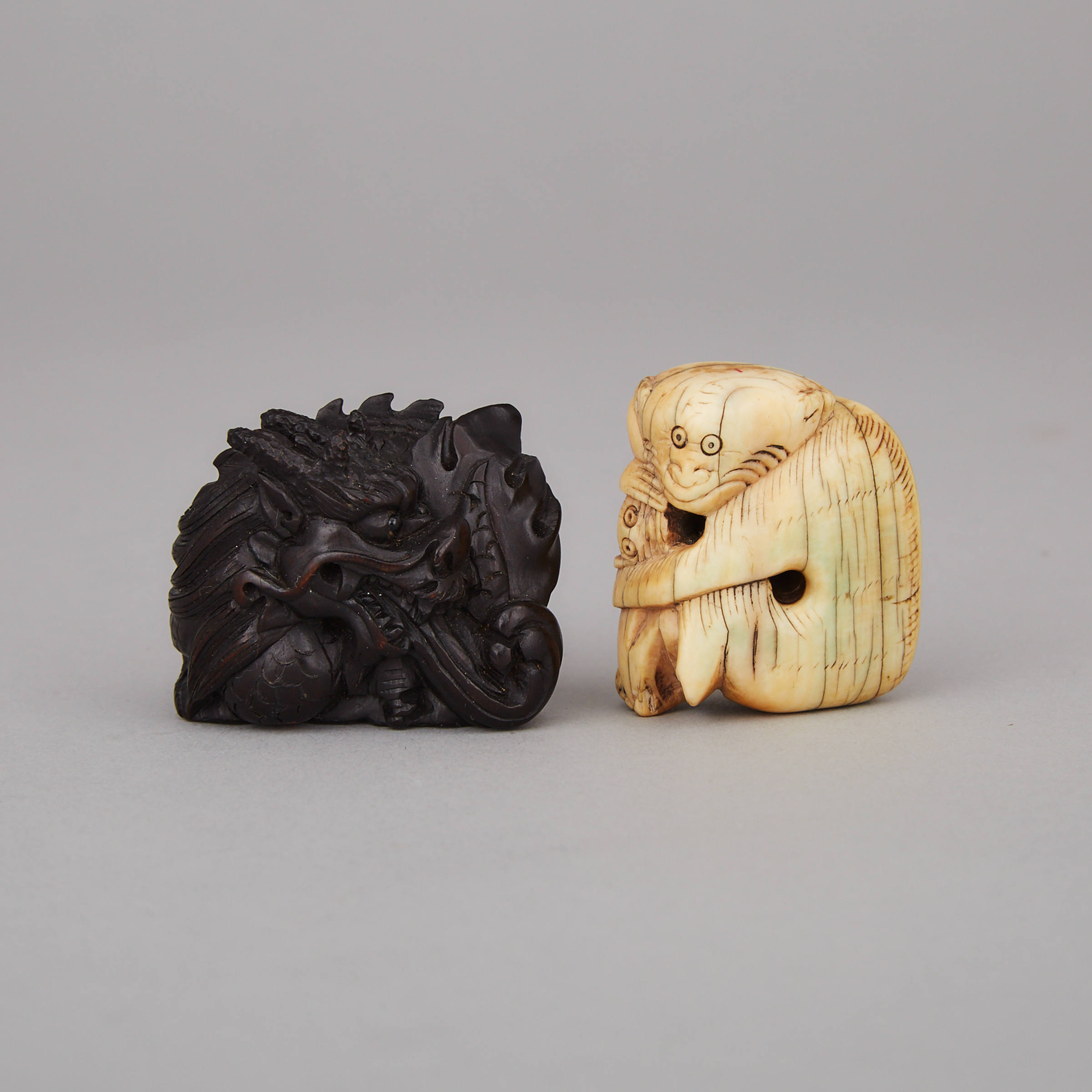 Two Chinese Carved Toggles