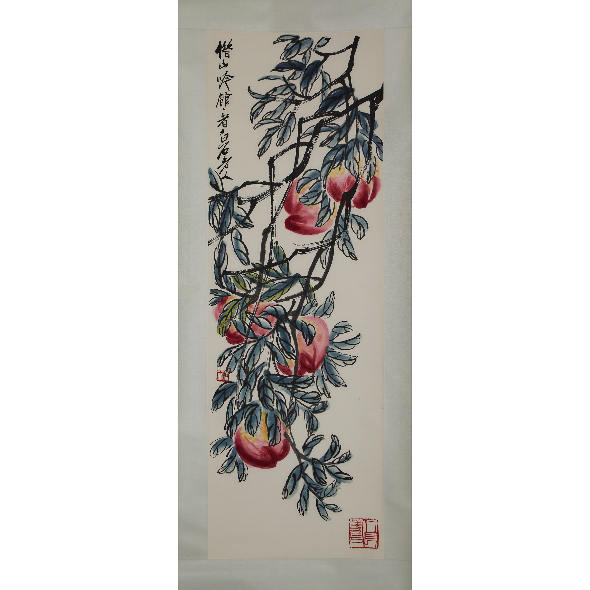 Two Qi Baishi Woodblock Print Scrolls