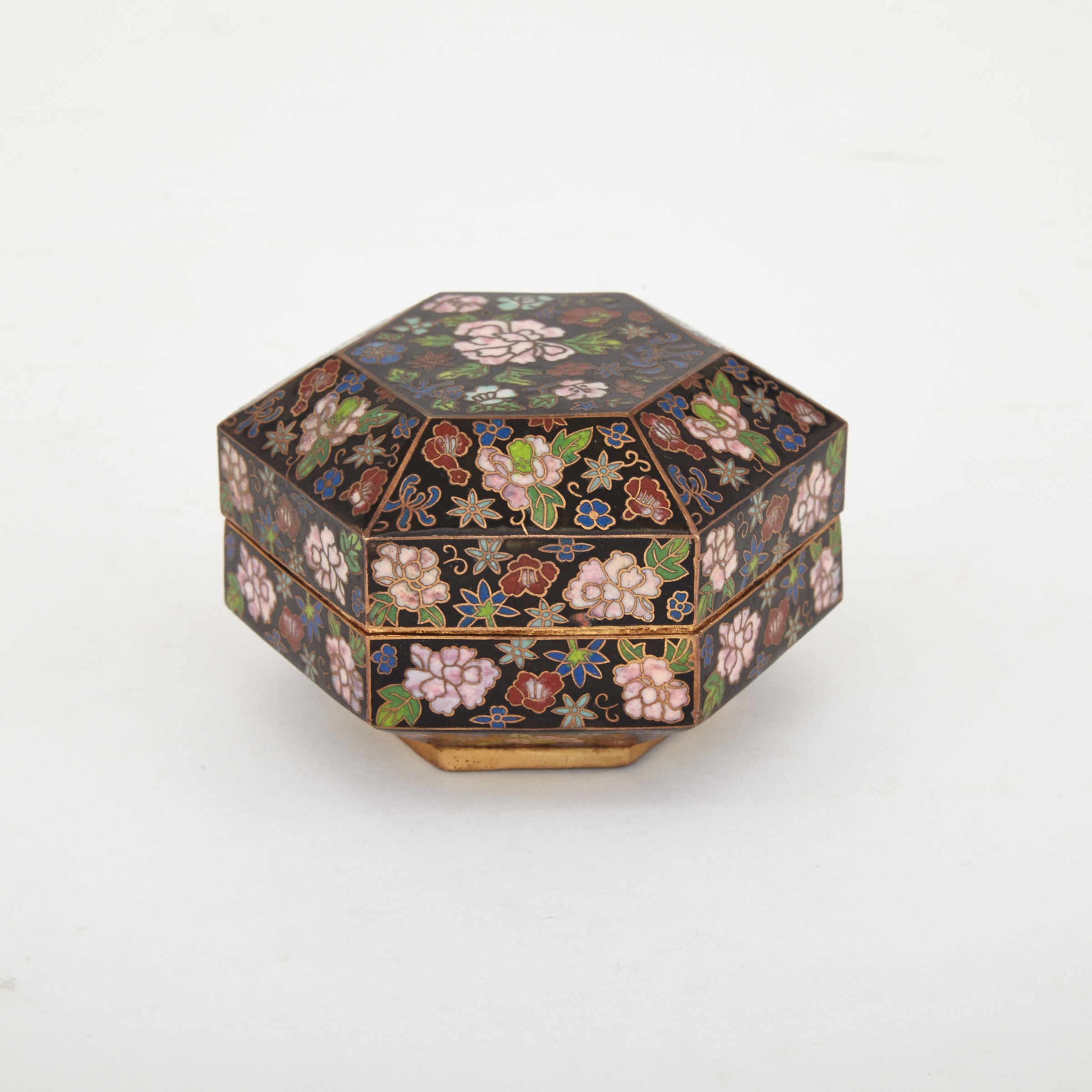 A Hexagonal Cloisonne Box, 19th Century