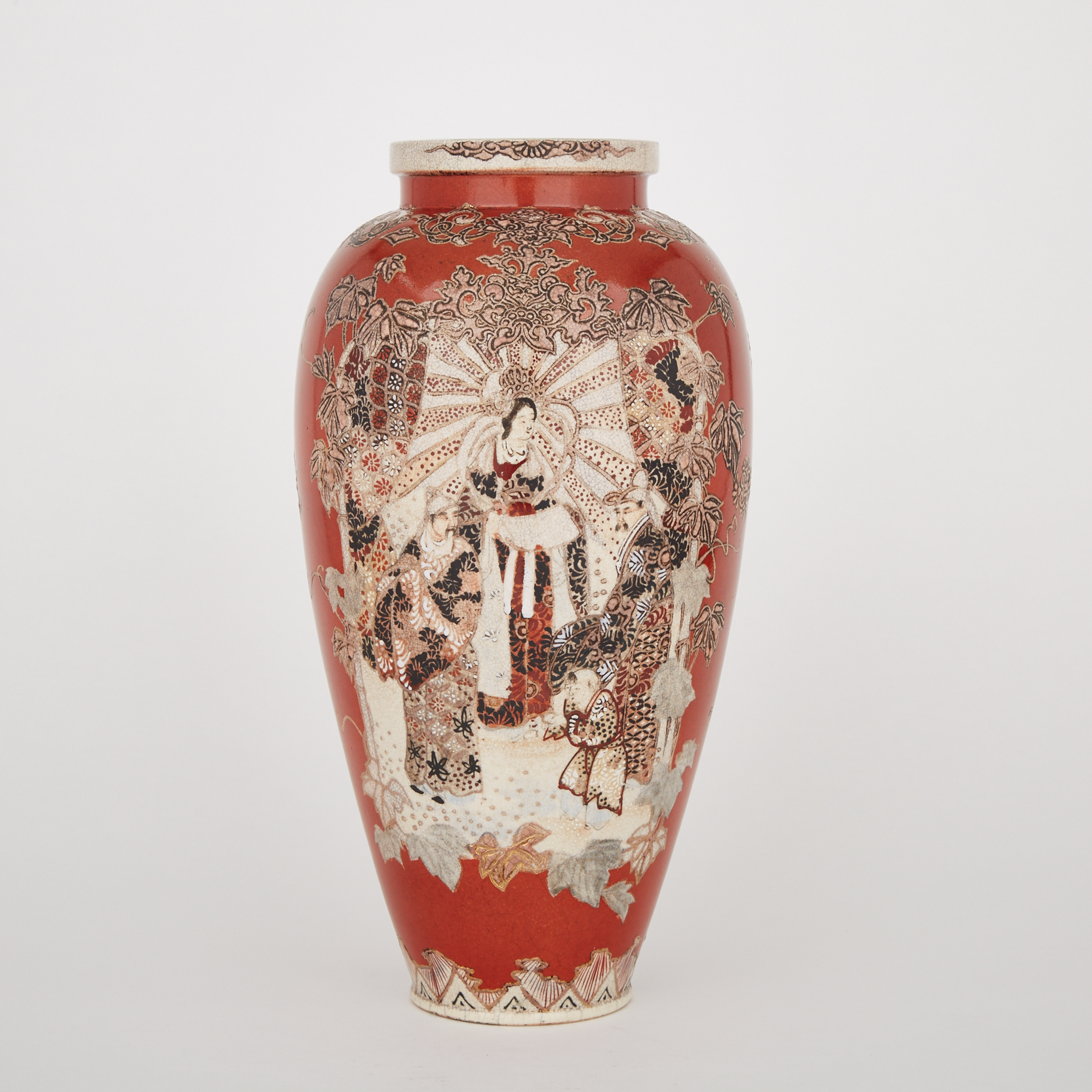 A Japanese Moriage 'Goddess' Vase