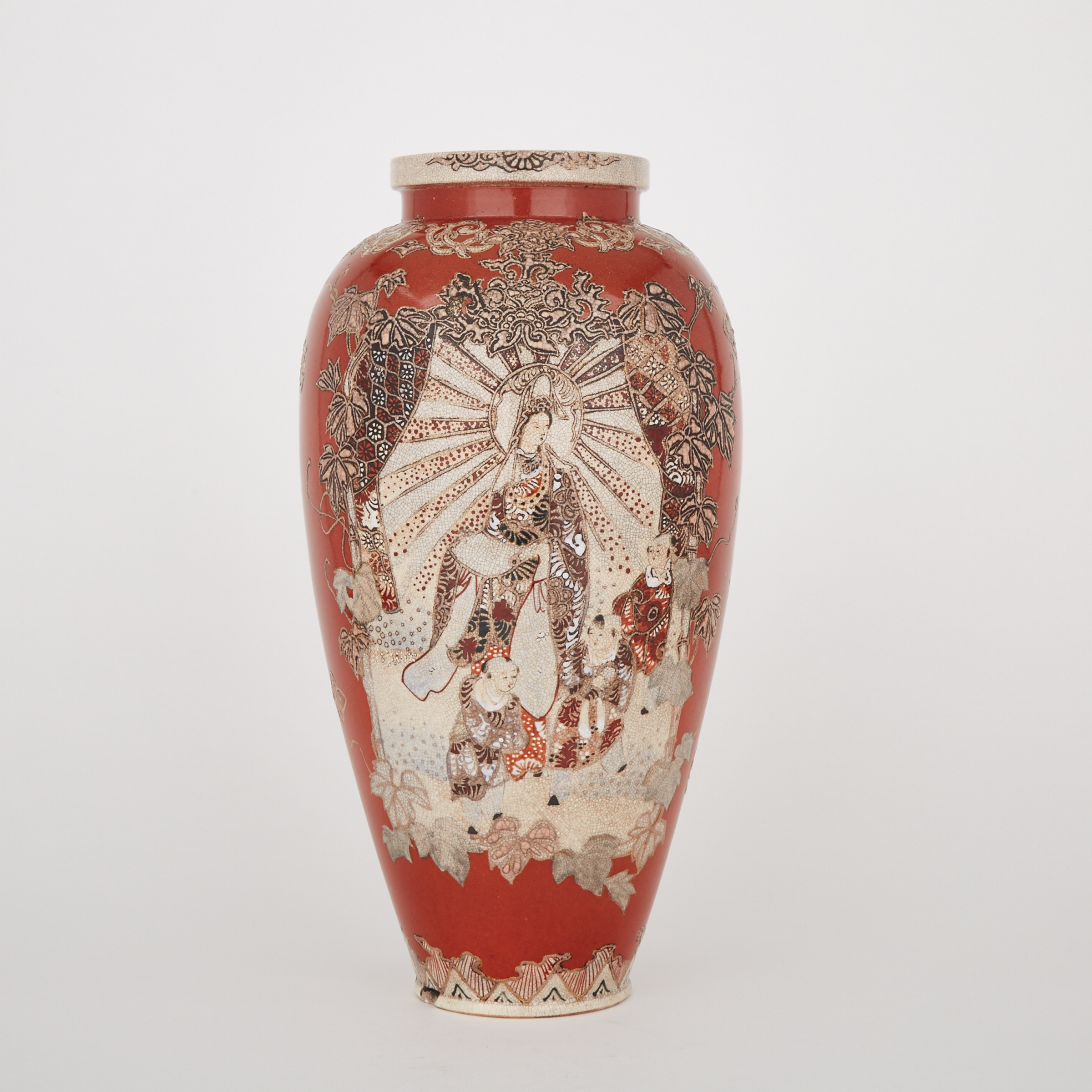 A Japanese Moriage 'Goddess' Vase