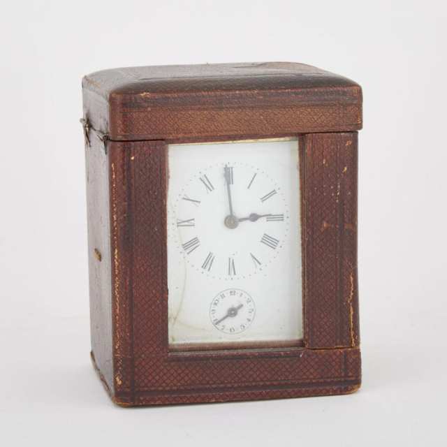 French Carriage Alarm Clock, Cased, 19th century