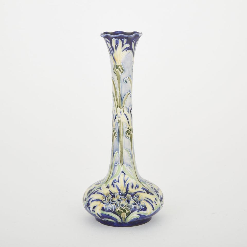 Macintyre Moorcroft Florian Cornflower Vase, c.1900