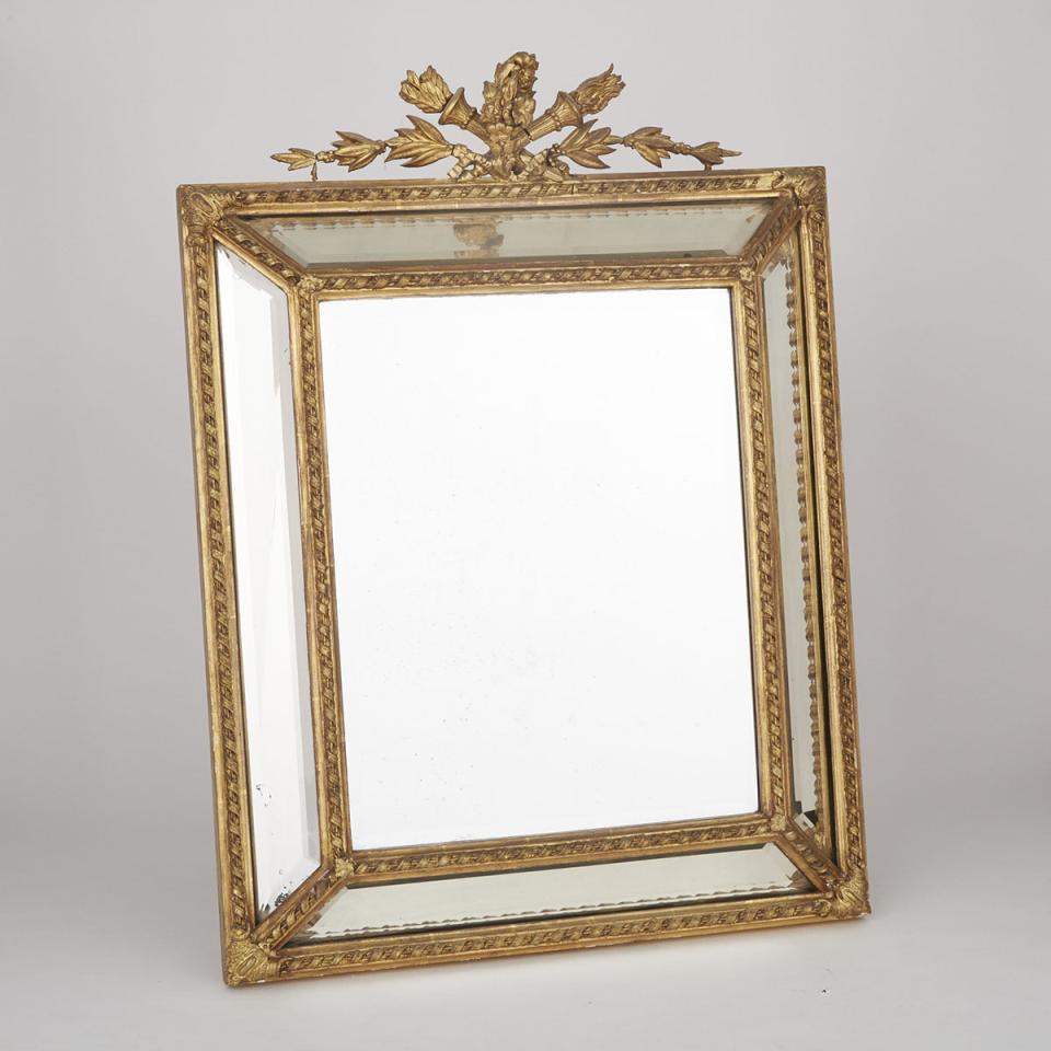Louis XV Style Giltwood Cushion Mirror Framed Mirror, 19th century