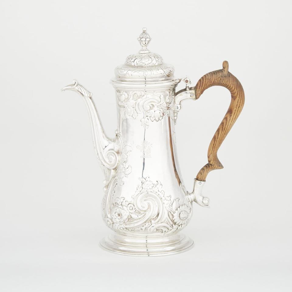 George II Silver Coffee Pot, Thomas Whipham, London, 1752