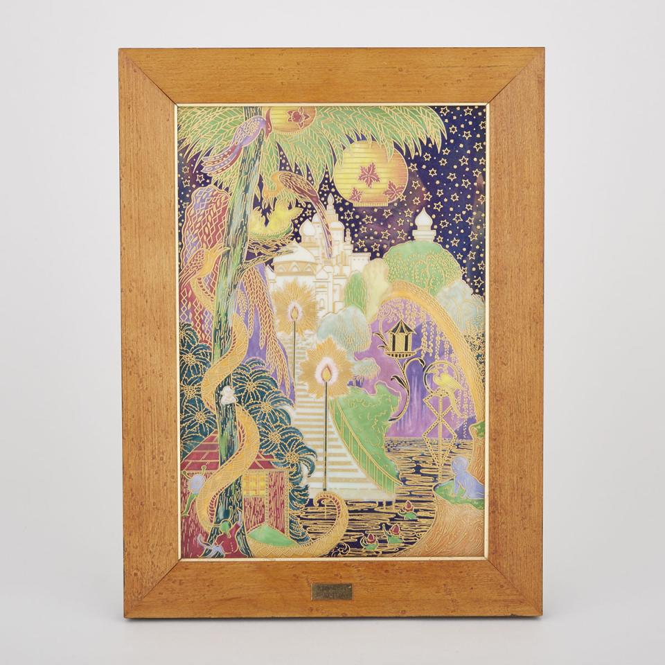 Wedgwood ‘Enchanted Palace’ Fairyland Lustre Rectangular Plaque, 19/250, c.1976