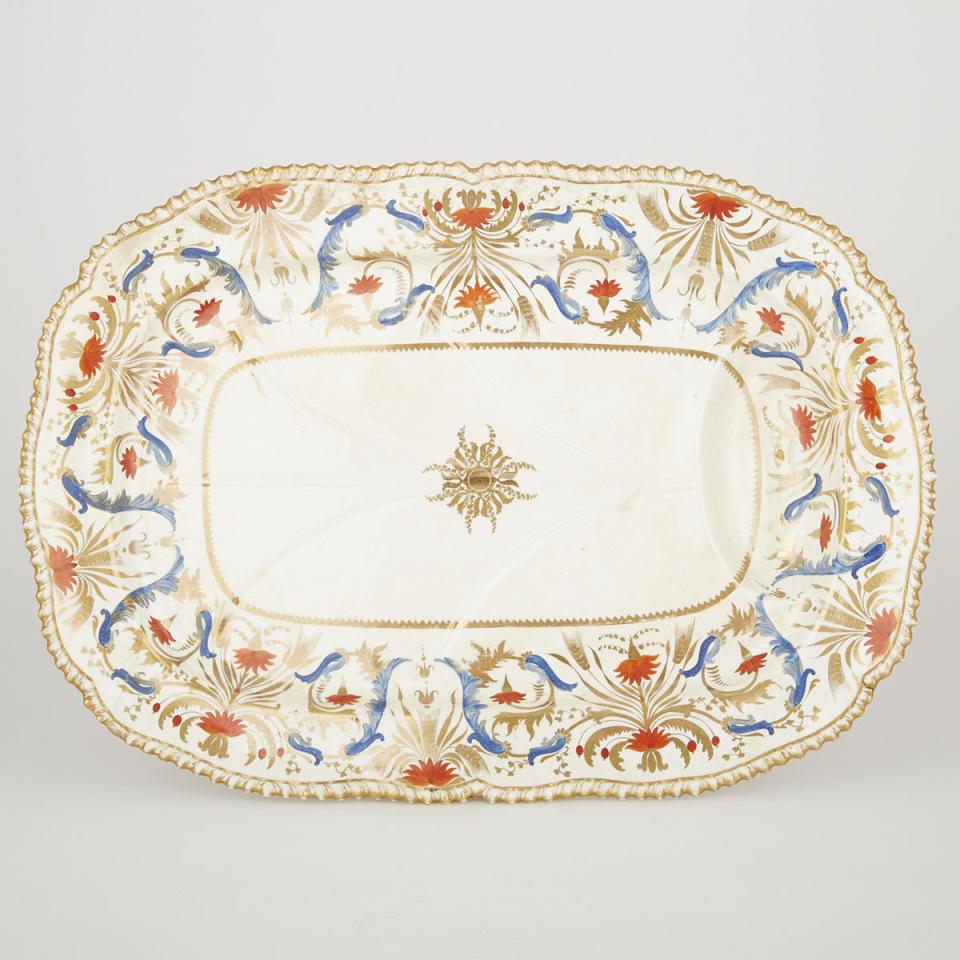 English Porcelain Well and Tree Meat Platter, early 19th century