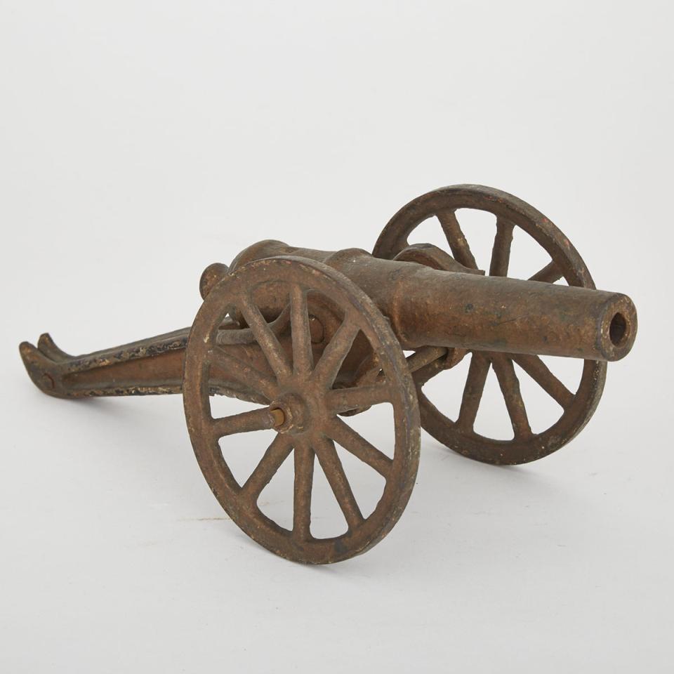 Painted Cast Iron Model of a Field Cannon, 19th century