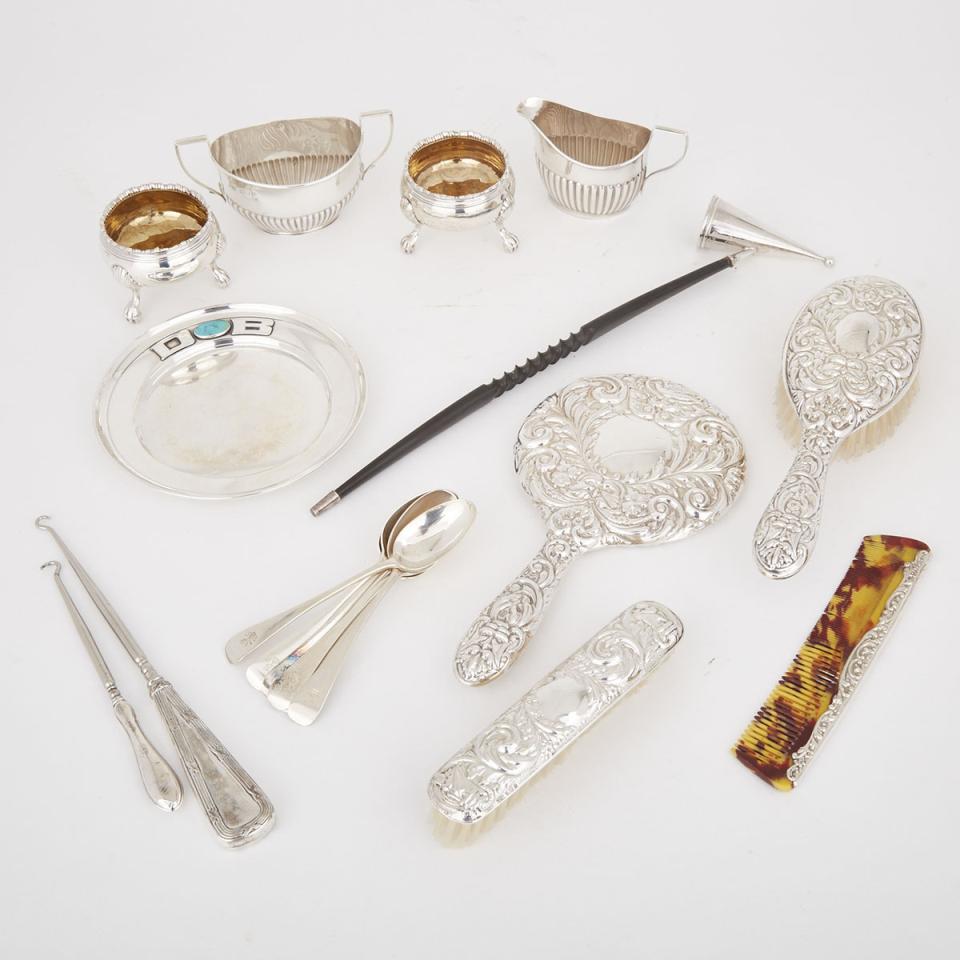 Group of George II and Later Mainly English Silver, 18th-20th century