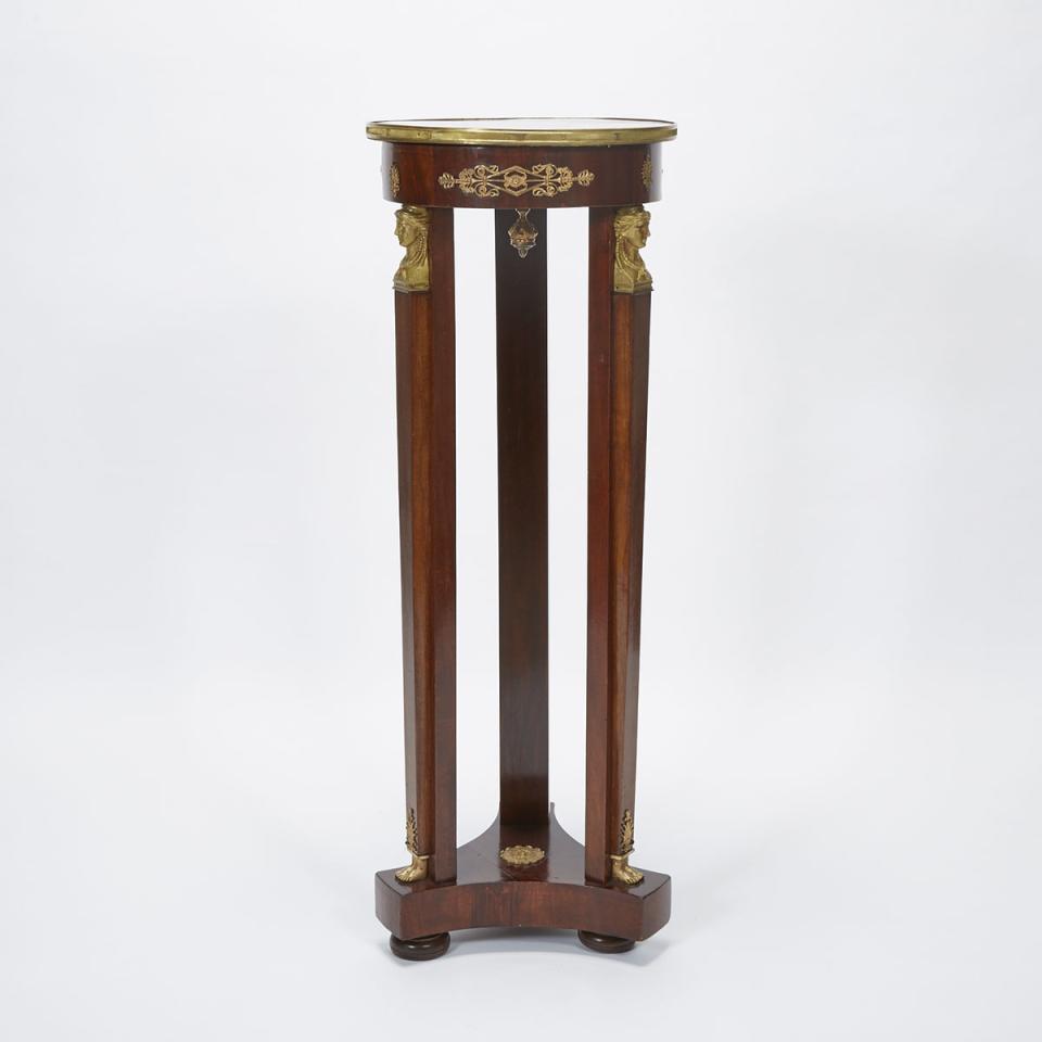 French Empire Style Ormolu Mounted Mahogany Pedestal Stand, early 19th century