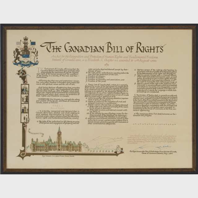 Commemorative Reprint of The 1960 Canadian Bill of Rights, 1975